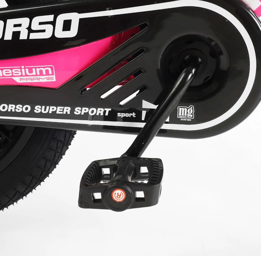 Велосипед 2-х колесный CORSO REVOLT 16 дюймов дисковые тормоза дополнительные колеса Розовый (MG-16107) Чернігів - фото 7