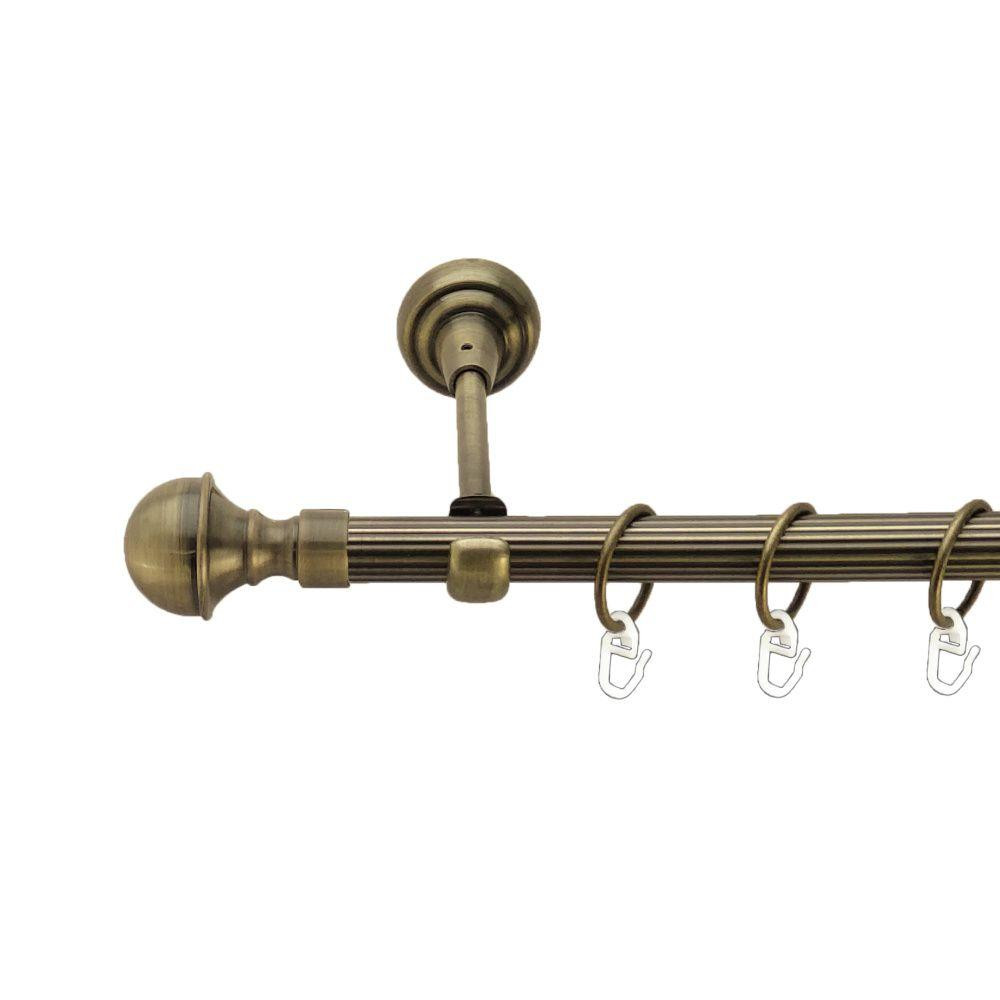 Карниз Orvit Бостон металевий однорядний відкритий рифлена труба кільце металеве Антик 19 мм 160 см Львов - изображение 1