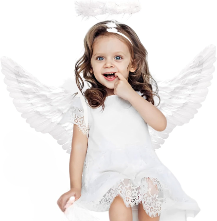 Крила ангела та німб білі для дітей, набір для образу янголятка з пір’я для вистав, свята, фотосесії, карнавалу, Хелловіну Київ