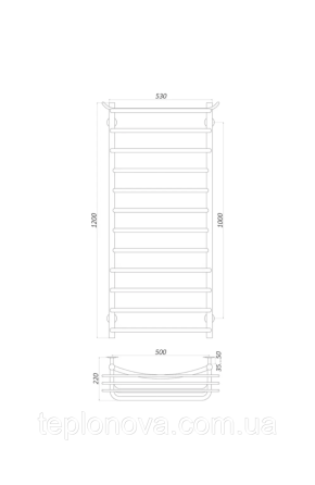 Полотенцесушитель Нержавейка UNIO 1200x530-12 Зета с полкой Черновцы