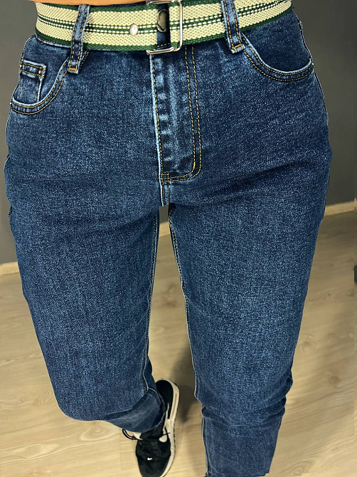 Джинси жіночі Vanver 8260 MOM з резинкою на талії і ременем сині, синій, 31, 31, 85 см, 118 см Київ - фото 5