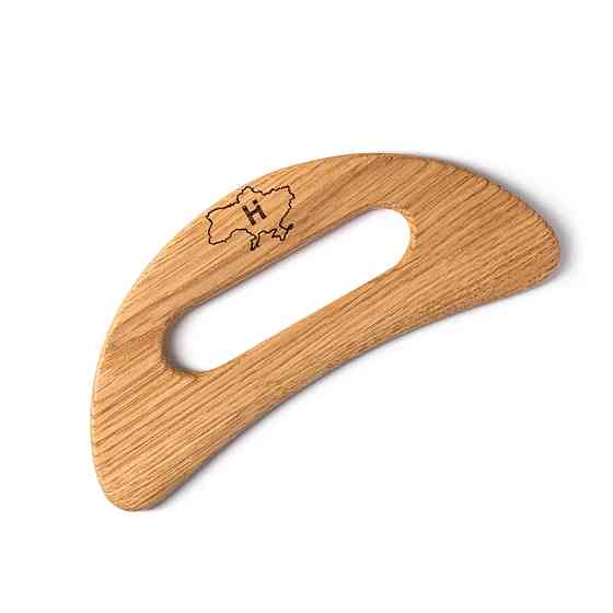 Скребок гуаша для массажа тела деревянный Hillary Киев