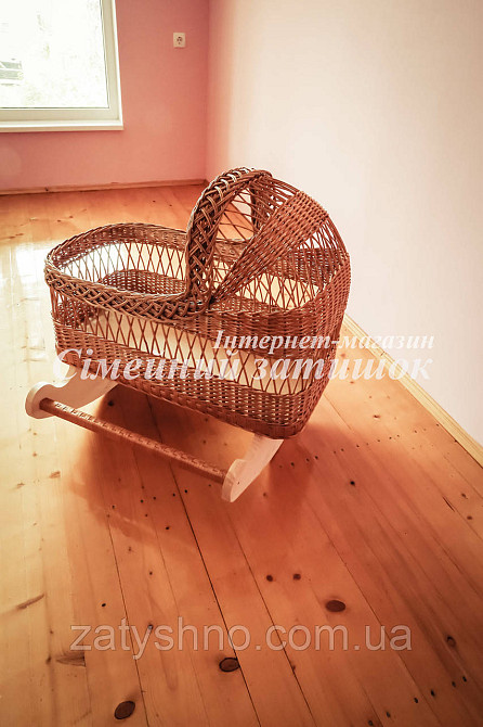 Плетене колиска ліжечко натуральне на полозах Київ - фото 6