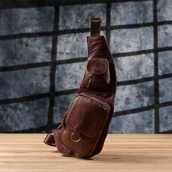 Чоловіча сумка через плече з натуральної шкіри Vintage 22960 Коричневий Київ