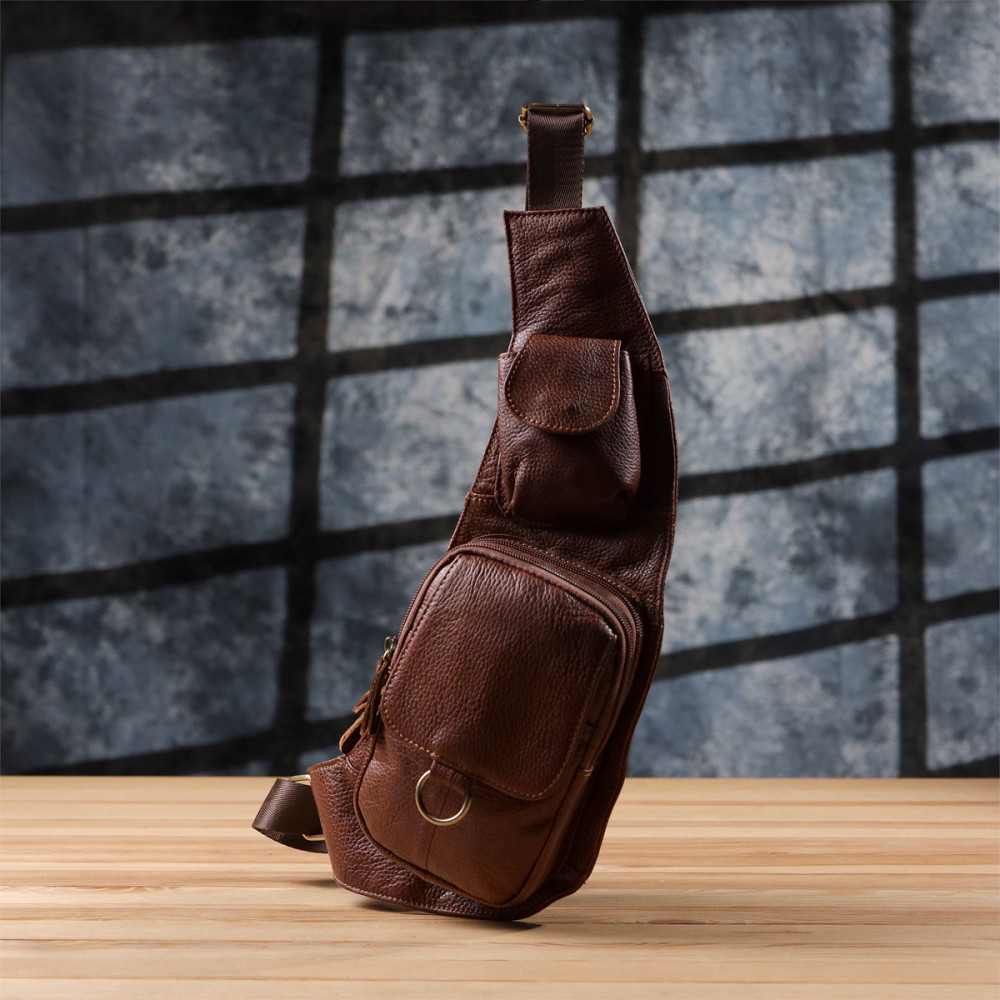 Чоловіча сумка через плече з натуральної шкіри Vintage 22960 Коричневий Київ - фото 4