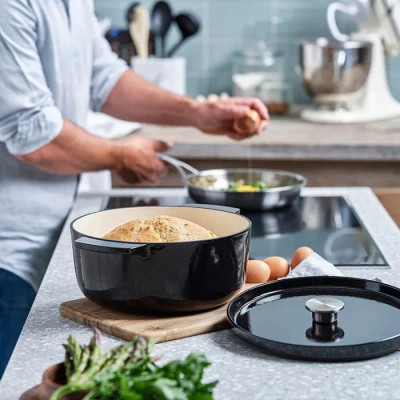 Кастрюля KitchenAid чавунна з кришкою 5,2 л Чорна (CC006061-001) Винница - изображение 10