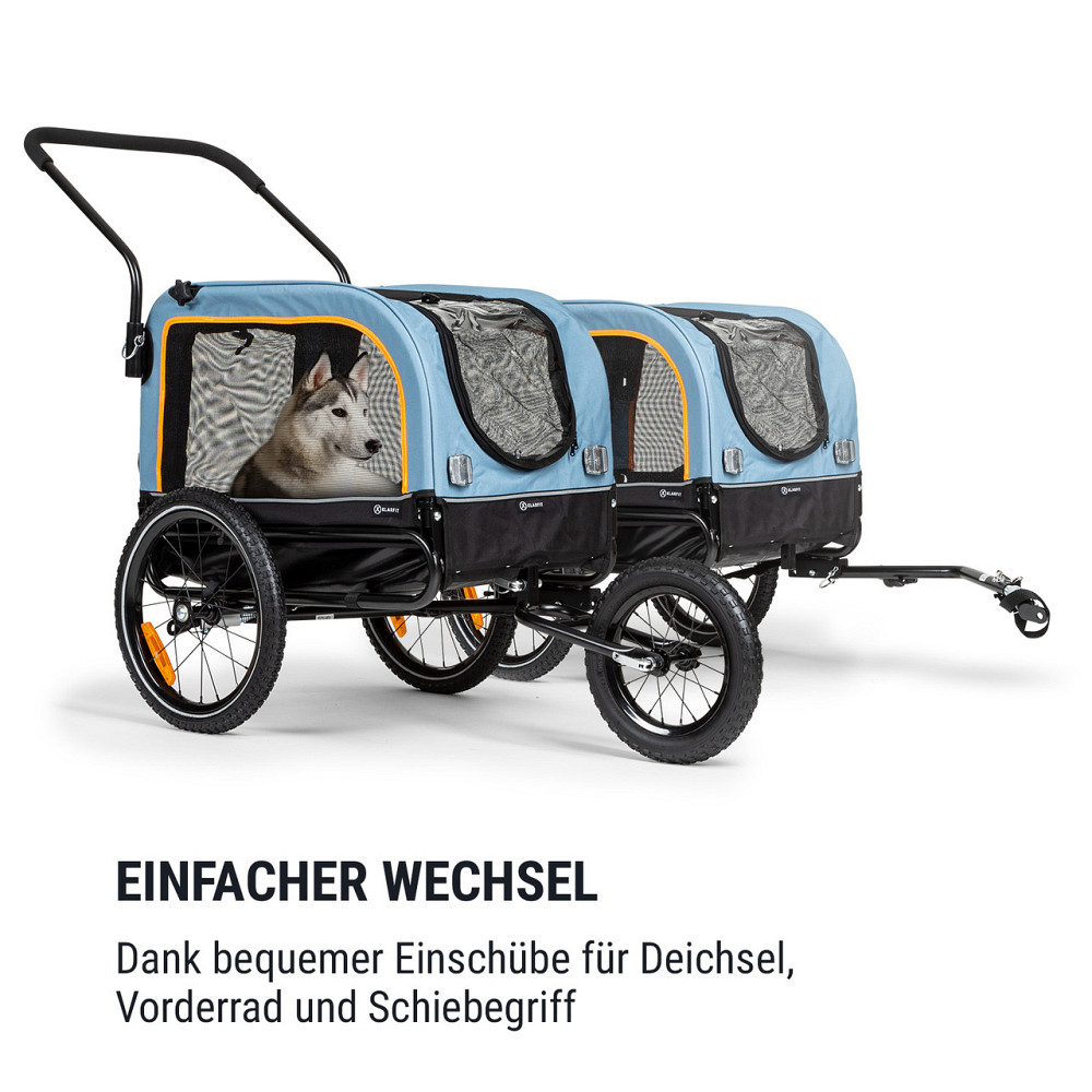 Corgi 2-in-1 Dog Trailer & Buggy 600D Oxford Steel Tube Предупреждающий флаг Синий (Германия, читать описание) Ровно - изображение 3