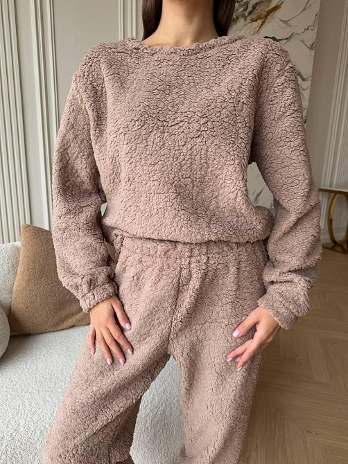 Жіноча махрова піжама з тканини Teddy Шоколад 42/46 Харків - фото 2