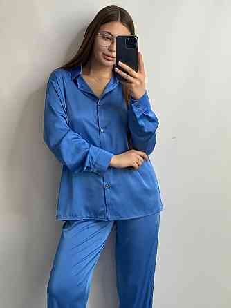 Жіночий шовковий костюм із штанами Синій XL/2XL Харків