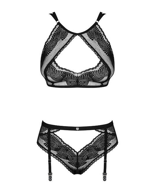 Еротичний комплект Obsessive Allastia set Чорний L/XL Sex Aura Київ - фото 4
