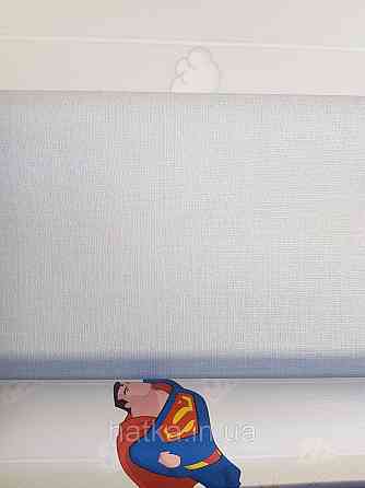 Шпалери вінілові на флізеліні AdaWall Ada Kids метрові дитячі однотонні смужки сіточкою блакитні Київ