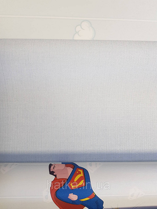 Шпалери вінілові на флізеліні AdaWall Ada Kids метрові дитячі однотонні смужки сіточкою блакитні Київ - фото 2