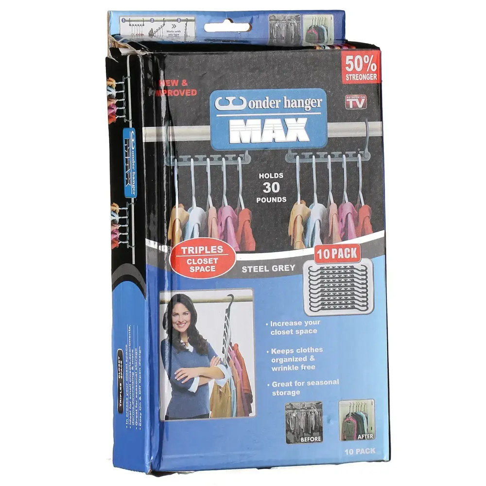 Набор вешалок Wonder Hangers Max 8 штук, многофункциональные плечики 5-в-1 для компактного хранения одежды, до 20 кг Одесса - изображение 3