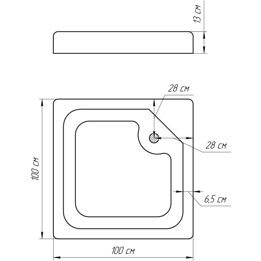 Душ піддон квадратний BRAVO LUBAWA SL 100 (000016310) Київ - фото 5