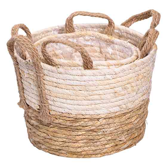 Универсальные плетеные корзины для хранения, 3 шт, коричневые Киев