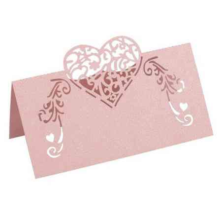 Розсадкові картки для гостей з сердечком 10 штук 90 на 45 мм пудровий Київ