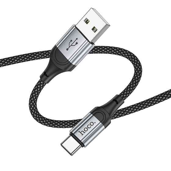 Кабель HOCO X102 USB to Type-C 3A, 1m, nylon, aluminum connectors, Black Одеса