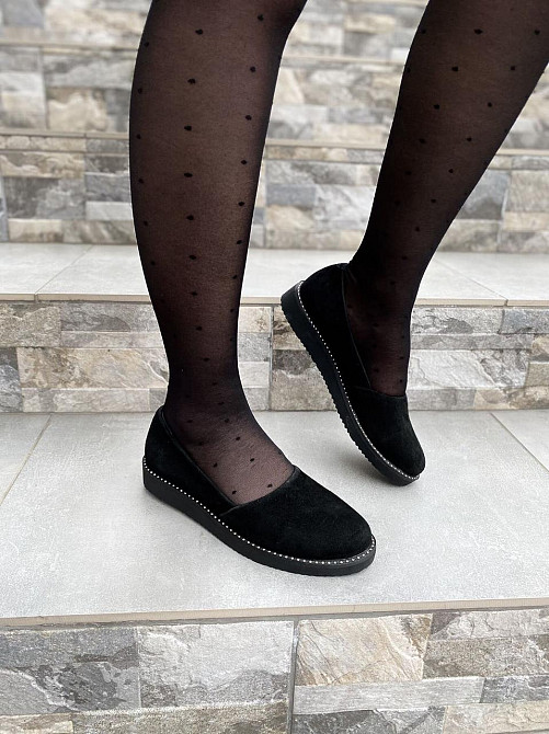 Балетки жіночі BOGATKO 8131 чорні (весна-осінь, замша натуральна) (3542) лише 37р.39р. 39 Коломыя - изображение 1