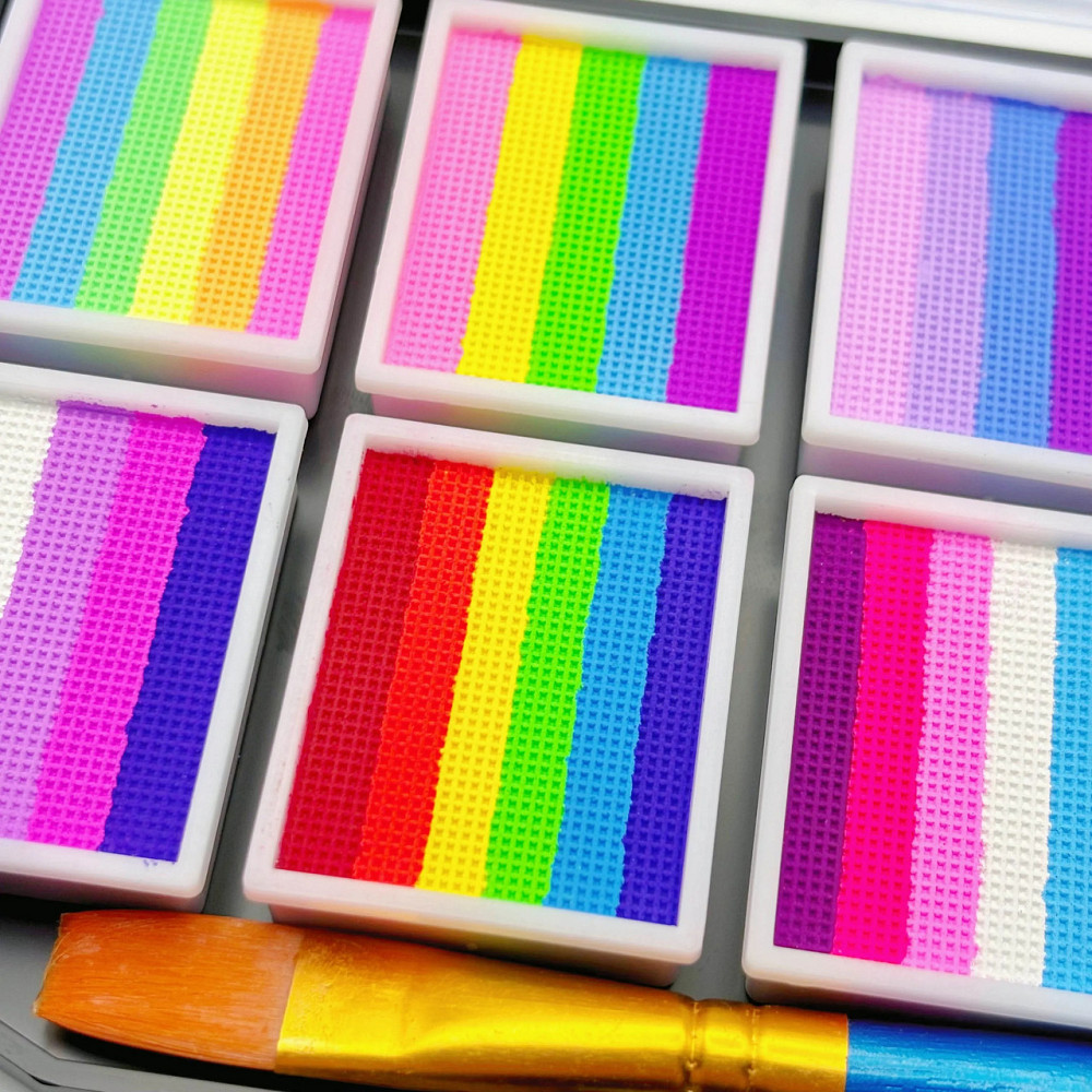 Фарби для бодіарту на водній основі 12 комбінацій кольорів, водорозчинний пігмент, з пензликом 23х12х2 см Кам'янець-Подільський - фото 3