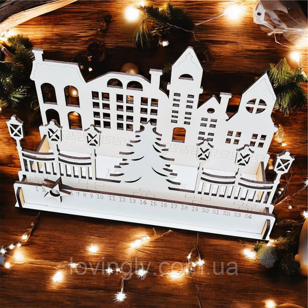 Адвент-календарь на 24 дня, набор для сборки, рождественская декорация Ирпень - изображение 1