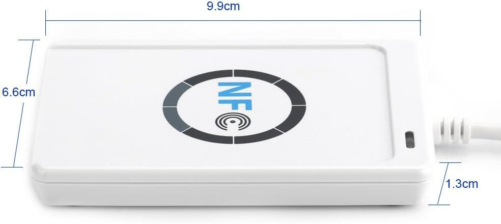 Читач NFC/RFID DewinLVD 424 kbps білий 5× IC-карт USB Type-A безконтактний ISO14443 A/B Mifare FeliCa дублікатор RFID рідер Київ - фото 7