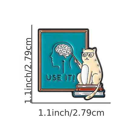 Брошь значок кот ученый USE IT эмалевый пин значок котик на рюкзак одежду Киев