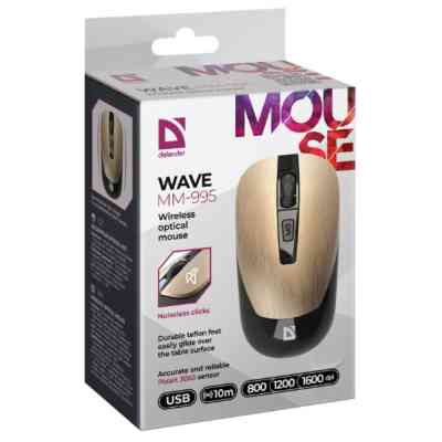 Мишка Defender Wave MM-995 Silent Wireless Gold (52994) Вінниця