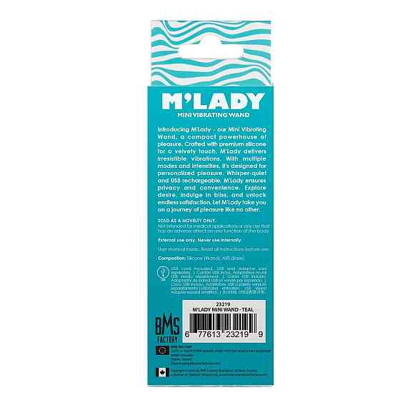 Вібромасажер M’Lady Mini Vibrating Wand Teal Sex Aura Київ