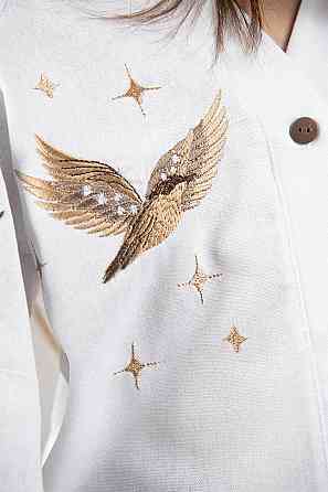 Вишиванка-сорочка для дівчаток біла лляна топ Київ