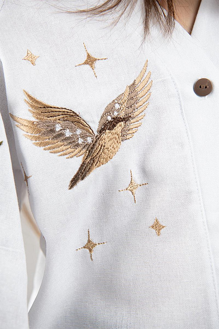 Вишиванка-сорочка для дівчаток біла лляна топ Київ - фото 4