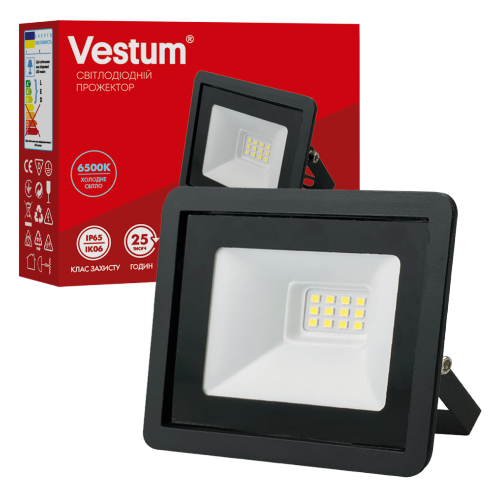 Светодиодный прожектор Vestum 10W 6500K 180-260V IP65 1-VS-3013 Киев - изображение 1