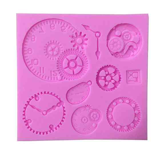Молд силиконовый Механизмы часы 89 на 85 мм розовый Киев