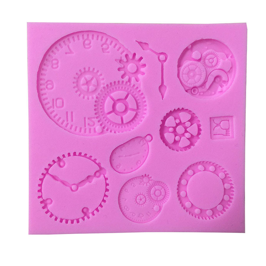 Молд силіконовий Механізми годинник 89 на 85 мм рожевий Київ - фото 6