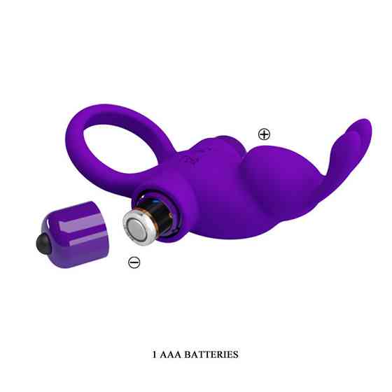 Кольцо эрекционное в виде кролика Pretty Love Vibrant Penis Ring 1 фиолетовое Sex Aura Киев