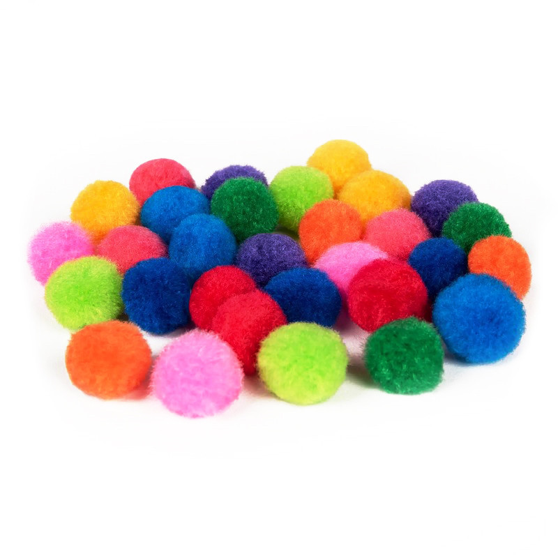 Набір помпонів для творчості PP-100p 50 шт в упаковці, мікс кольорів Вінниця - фото 1