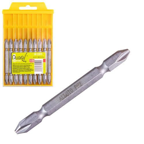 Alloid. Набір біт магнітних двосторонніх для шуруповерта PH2  75мм, S2 (10шт) Одесса - изображение 1