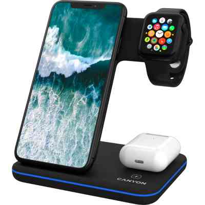 Зарядное устройство Canyon 3in1 Wireless charger (CNS-WCS303B) Винница