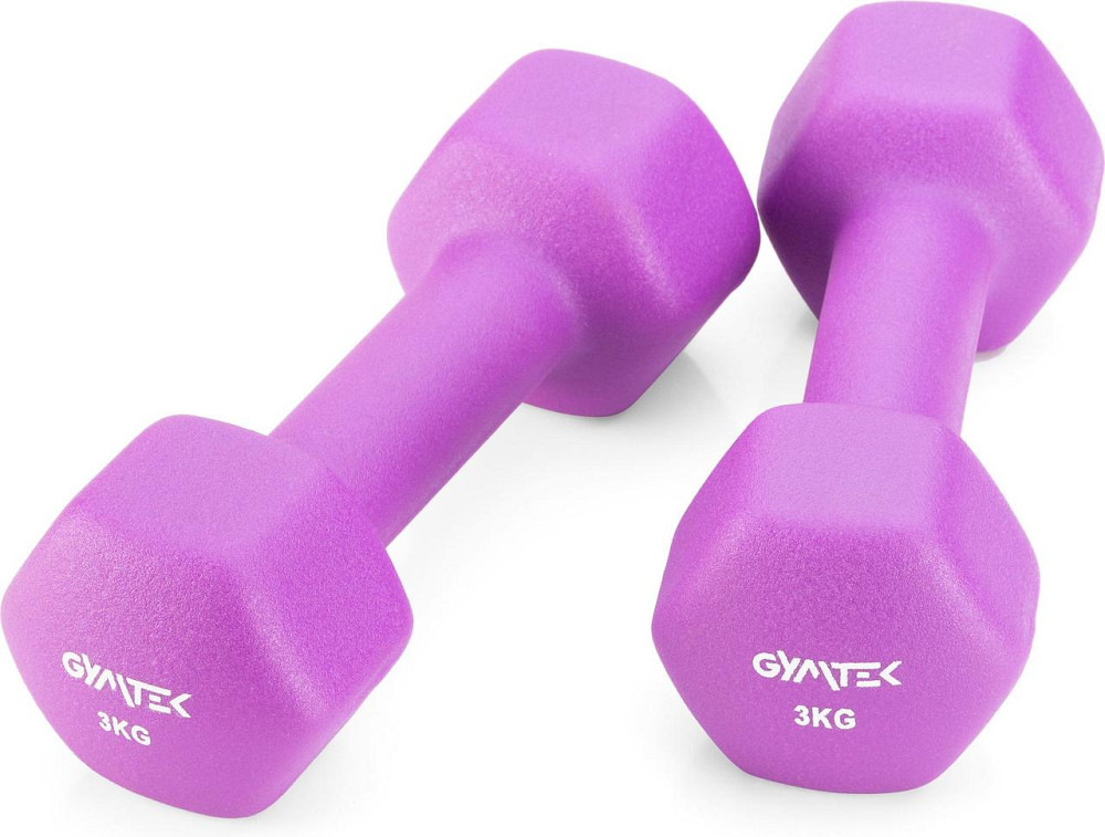 Гантелі для фітнесу неопренові Gymtek Hex 2х3кг фіолетовий Київ - фото 8