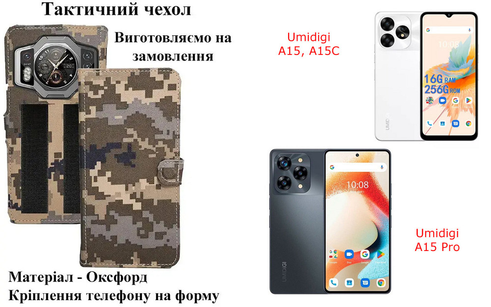 Тактический чехол для Samsung Galaxy A72, Galaxy A73 5G, крепится к снаряжению на липучке Киев - изображение 1