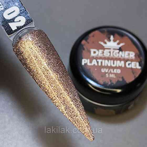 Гель-фарба P02 Designer Platinum Gel з блистками 5мл Херсон