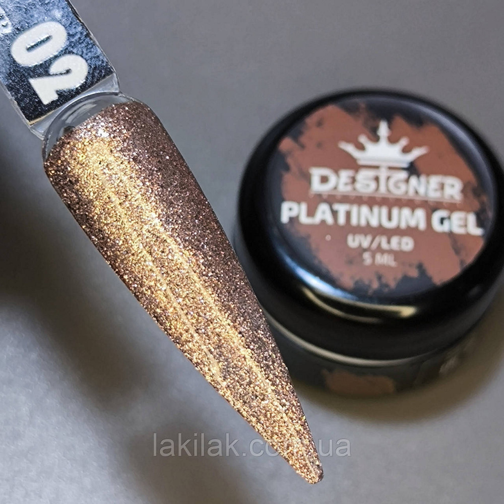 Гель-фарба P02 Designer Platinum Gel з блистками 5мл Херсон - изображение 1