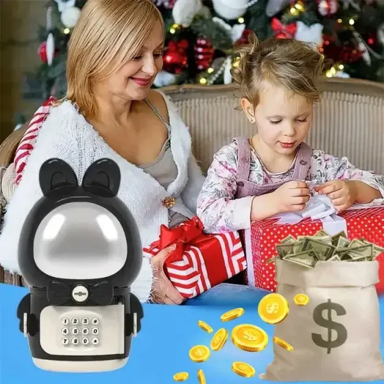 Детская электронная Копилка Сейф Космонавт с кодовым замком Little Space Rabbit Piggy Bank Коломия