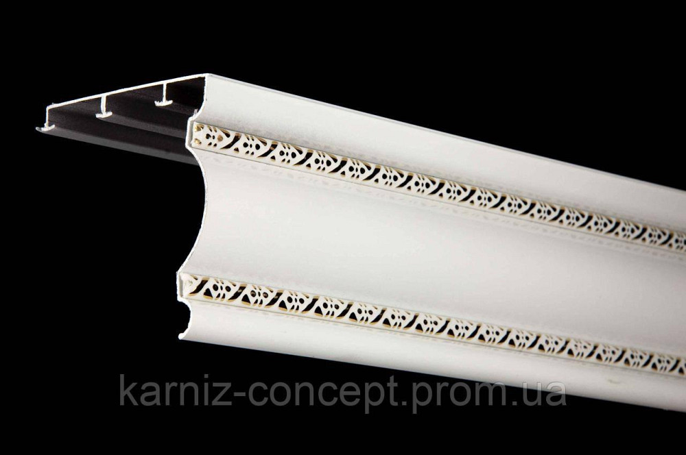 Трьохрядний алюмінієвий карниз Бр-13 Білий 2.0 Бровари - фото 1