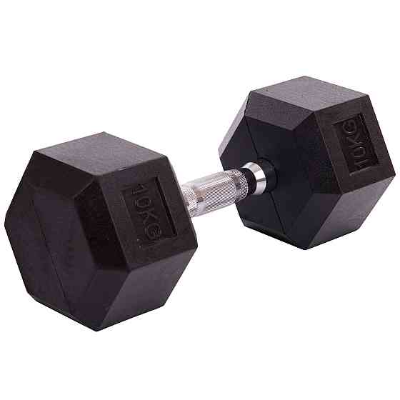 Гантель 10 кг цельная шестигранная гексагональная Zelart Киев