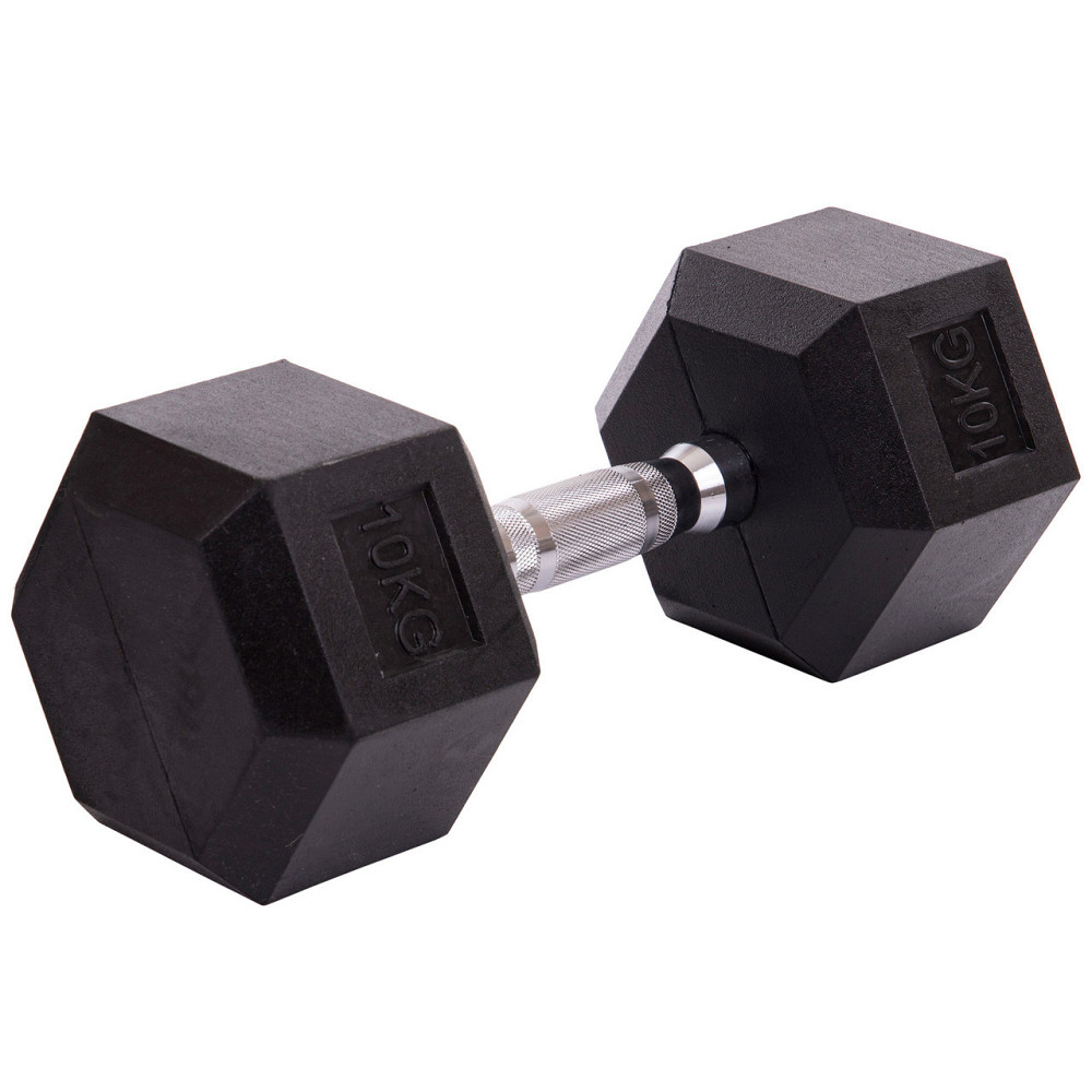 Гантель 10 кг цільна шестигранна гексагональна Zelart Київ - фото 1