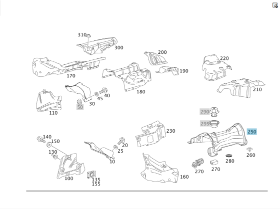 Mercedes-Benz  A1644710087 Термозахист бака ML W164 ML/GLE W166 GLE Coupe C292 Одеса