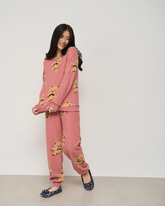 Женская теплая пижама со штанами Флис - медведи Тедди Lady Secret 94128 L Киев - изображение 1