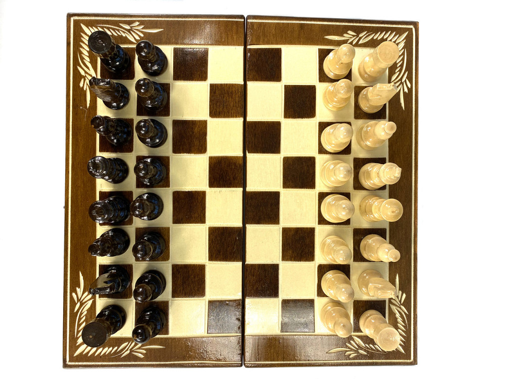 Шахова дошка для ігор 3 в 1 з натурального дерева розмір 32х32 см (M), шахи, шашки та нарди ручної роботи Кам'янець-Подільський - фото 10