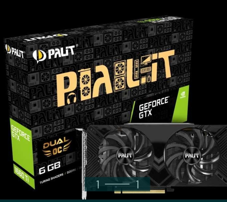 Видеокарта GTX 1660Ti Palit Dual. Киев - изображение 1