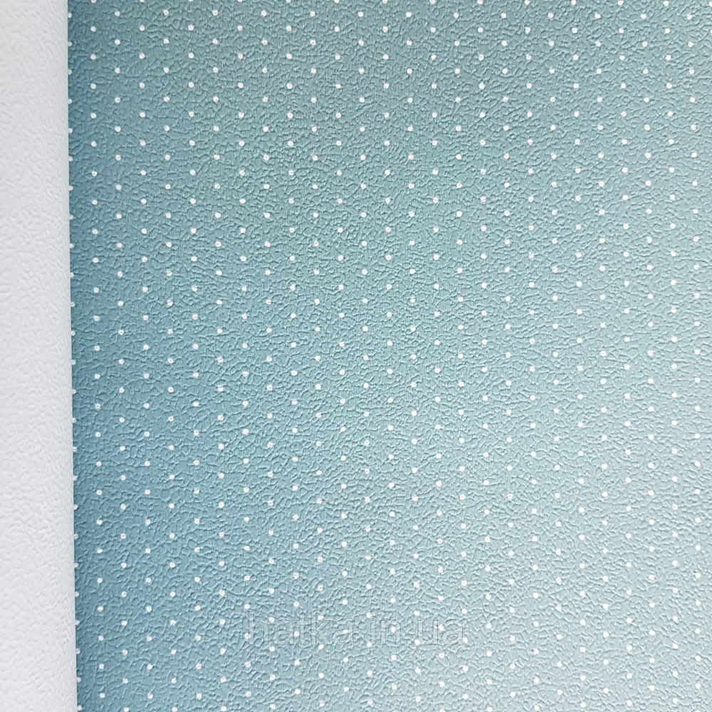 Обои виниловые на флизелине 0.53х10.05 Rasch Textil Petite Fleur 5 точки белые на серо голубом Киев - изображение 2